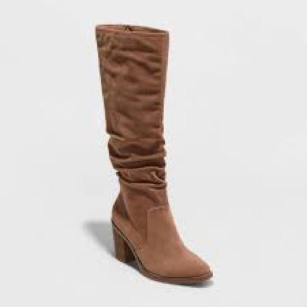 Universal Thread Women's Brown Heeled Boots in Taupe